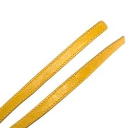 Pre Owned Saint Laurent Paris Yellow Leather and Suede Heart Waist Belt 90CM