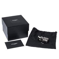 Pre Owned سوار سان لوران باريس فضي اللون مسدس