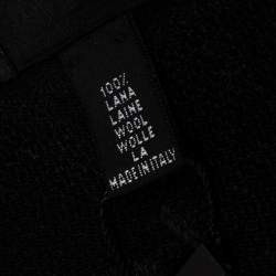Yves Saint Laurent Black Jacquard Signature Wool Scarf