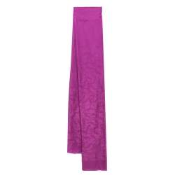 Saint Laurent Paris Purple Logo Monogram Silk Scarf