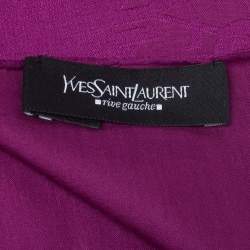 Saint Laurent Paris Purple Logo Monogram Silk Scarf