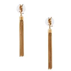 مملوكة مسبقًا Saint Laurent Paris Monogram Mini Tassel Earrings