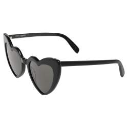 Pre Owned Saint Laurent Black Acetate SL181 Loulou Heart Heart Sunglasses