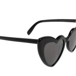 Pre Owned Saint Laurent Black Acetate SL181 Loulou Heart Heart Sunglasses