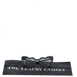 Pre Owned Saint Laurent Black Acetate SL181 Loulou Heart Heart Sunglasses