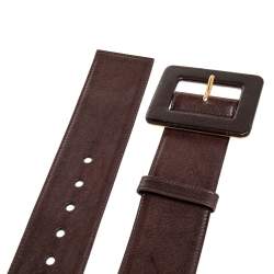 Pre Owned حزام  سان لوران جلد بني 85 سم