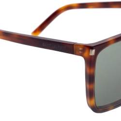 مملوكة مسبقًا Saint Laurent Black/Brown Tortoise Acetate Mask Ace Sunglasses