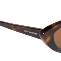 مملوكة مسبقًا Saint Laurent Brown Tortoise Acetate SL 213 Lily Cat Eye Sunglasses