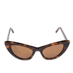 مملوكة مسبقًا Saint Laurent Brown Tortoise Acetate SL 213 Lily Cat Eye Sunglasses
