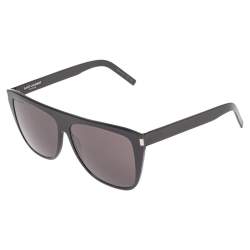 Pre Owned Saint Laurent Black/ Grey SL 1Slim Square Sunglasses