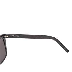 Pre Owned Saint Laurent Black/ Grey SL 1Slim Square Sunglasses