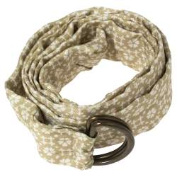 Pre Owned Yves Saint Laurent Beige Floral Print Silk Belt