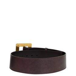 مملوكة مسبقًا Yves Saint Laurent Brown Textured Leather Belt
