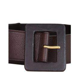 مملوكة مسبقًا Yves Saint Laurent Brown Textured Leather Belt