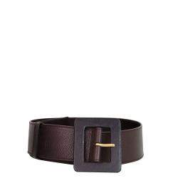 مملوكة مسبقًا Yves Saint Laurent Brown Textured Leather Belt