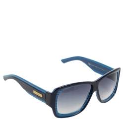 Pre Owned Saint Laurent Blue YSL 6124/S Gradient Rectangle Sunglasses