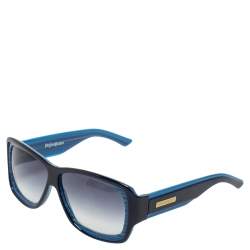 Pre Owned Saint Laurent Blue YSL 6124/S Gradient Rectangle Sunglasses