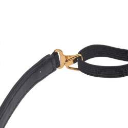 مملوكة مسبقًا Saint Laurent Black Leather Bow Choker Necklace