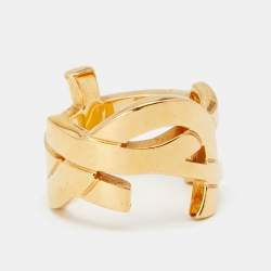 مملوكة مسبقًا خاتم سان لوران كاساندر معدن ذهبي اللون مقاس 52