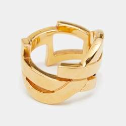 مملوكة مسبقًا خاتم سان لوران كاساندر معدن ذهبي اللون مقاس 52