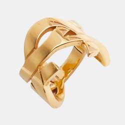 مملوكة مسبقًا خاتم سان لوران كاساندر معدن ذهبي اللون مقاس 52