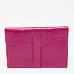 Pre Owned Saint Laurent Fuchsia Leather Y Ligne Passport Cover