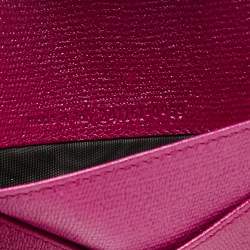 Pre Owned Saint Laurent Fuchsia Leather Y Ligne Passport Cover
