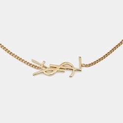 Pre Owned Saint Laurent Opyum Gold Tone Metal Bracelet