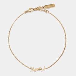 Pre Owned Saint Laurent Opyum Gold Tone Metal Bracelet