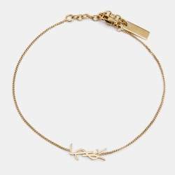 Pre Owned Saint Laurent Opyum Gold Tone Metal Bracelet