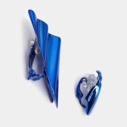 مملوكة مسبقًا أقراط كليبس سان لوران بابيلون معدن أزرق اللون