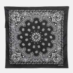 Saint Laurent Black Paisley Print Cotton Bandana 