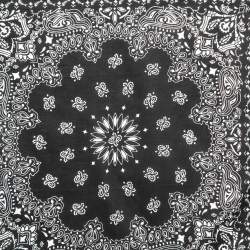 Saint Laurent Black Paisley Print Cotton Bandana 