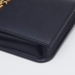 Saint Laurent Black Leather Phone Holder Bag