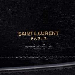 Saint Laurent Black Leather Phone Holder Bag