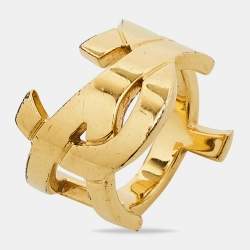 Saint Laurent Gold Tone Opyum Ring Size EU 54.5