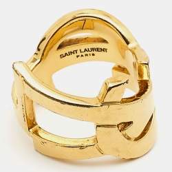 Saint Laurent Gold Tone Opyum Ring Size EU 54.5