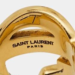 Saint Laurent Gold Tone Opyum Ring Size EU 54.5