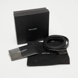 Saint Laurent Black Leather Slim Buckle Belt 100CM