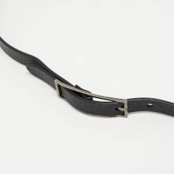 Saint Laurent Black Leather Slim Buckle Belt 100CM