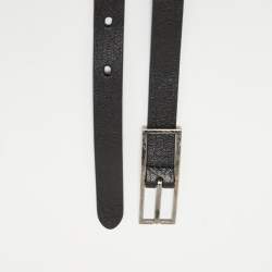 Saint Laurent Black Leather Slim Buckle Belt 100CM