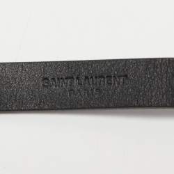 Saint Laurent Black Leather Slim Buckle Belt 100CM