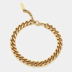 Pre Owned Saint Laurent Gold Tone Chain Bracelet