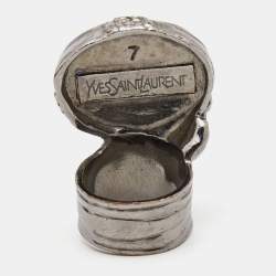 Saint Laurent Arty Glass Gunmetal Tone Ring Size 55