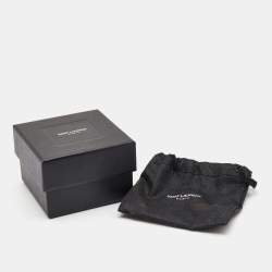 Saint Laurent Arty Glass Gunmetal Tone Ring Size 55