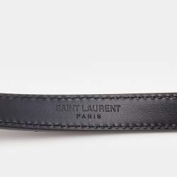 Saint Laurent Black Suede and Leather Monogram Chain Tassel Belt XL