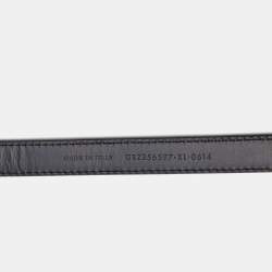 Pre Owned Saint Laurent Black Leather Monogram Chain Tassel Belt XL