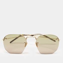 Pre Owned Saint Laurent Black Gradient SL422 Rimless Geometric Sunglasses