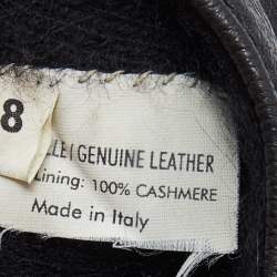 Yves Saint Laurent Black Leather & Cashmere Lined Gloves Size 8