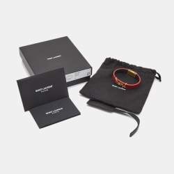 Saint Laurent Opyum Leather Gold Tone Bracelet